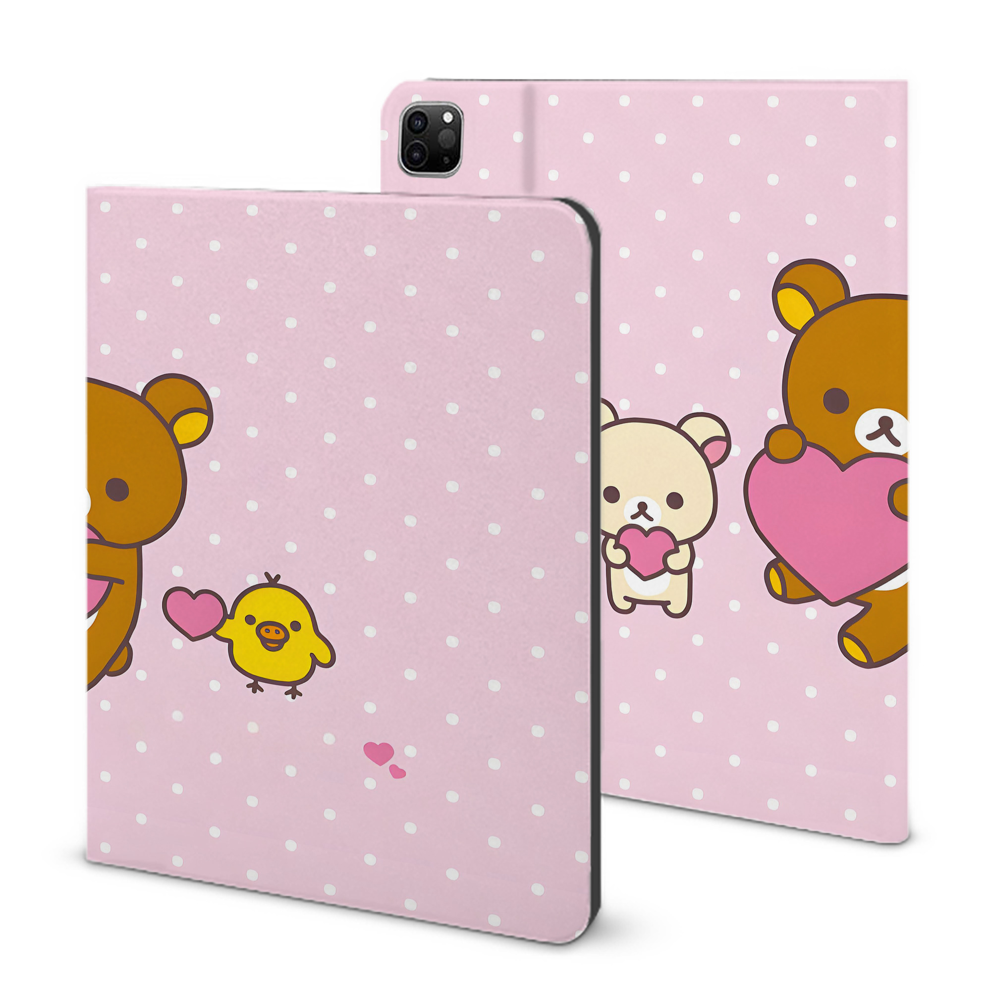 （画像用） リラックマ リラックマ キイロイトリ Rilakkuma Korilakkuma Kiiroitori IPad ケース ブック型 PUレザー TPU 耐衝撃 軽量 薄型 ペン収納なし 全面保護 IPad 各モデル対応